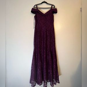 Purple laced sparkle formal dress